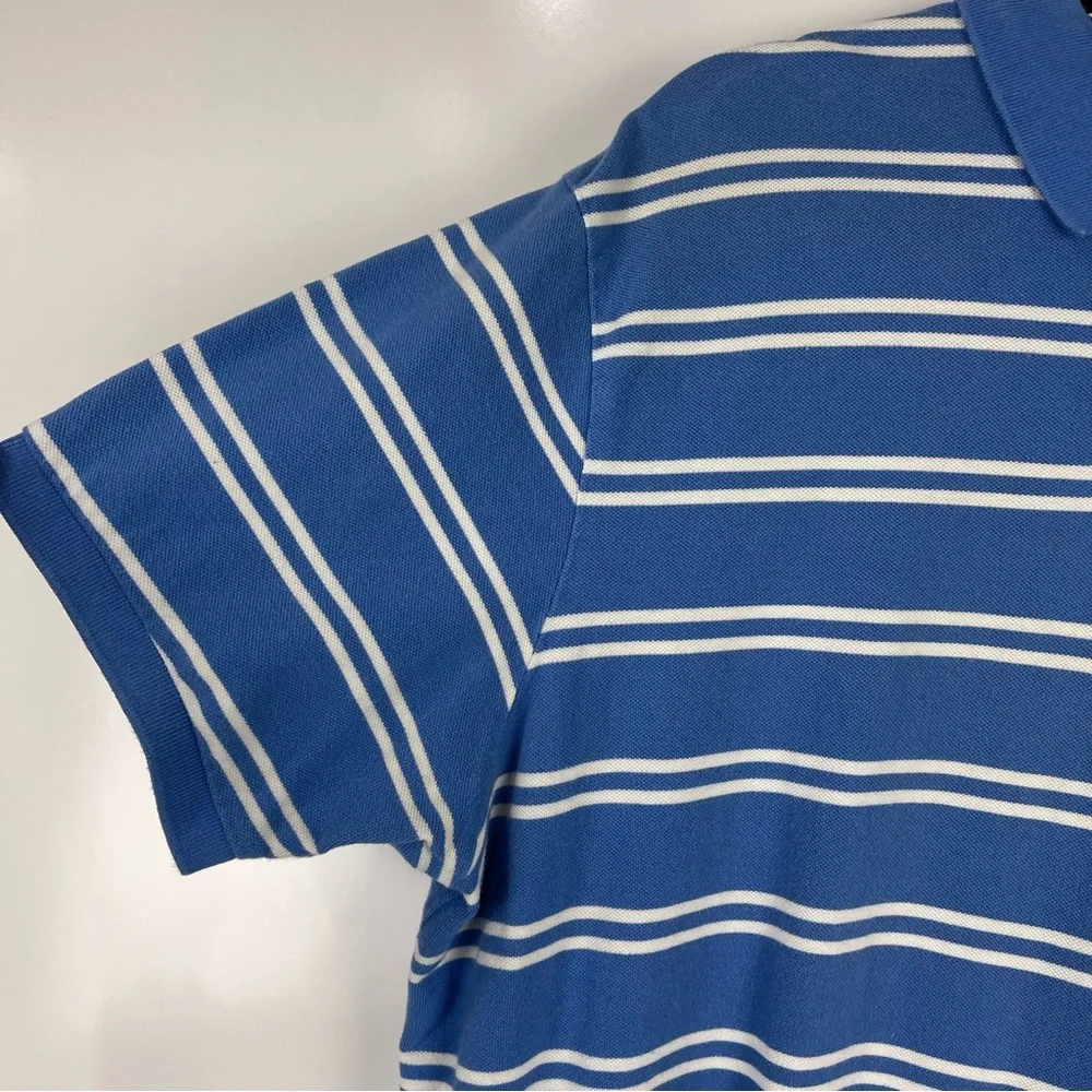 Polo Ralph Lauren Custom Fit Striped Polo Shirt Blue White Mens XXL Preppy Golf